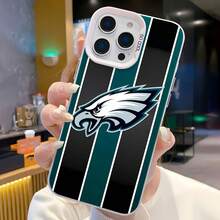 Estuche para teléfono con espejo a rayas Eagle Pride compatible con  17,  16 Pro Max,  15 Pro Max,  13 y  12 hecho de TPU para protección contra golpes y caídas. Es un regalo perfecto para cualquier entusiasta de los deportes, familiares y amigos o para ocasiones especiales como cumpleaños, vacaciones y celebraciones. - Plateado - Ver 2