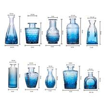 TendenciaSet De Mini Floreros De Vidrio Decorativos Jarrones Cristal AzulCalidad premium - Transparente - Ver 4