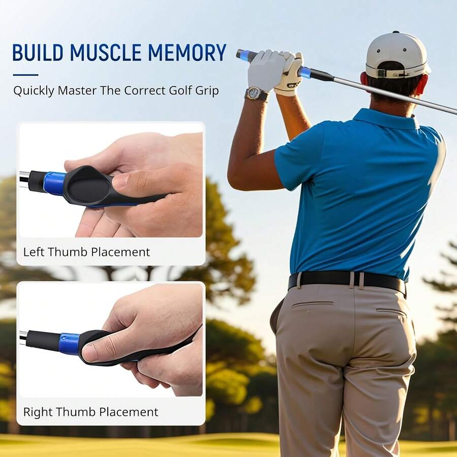 Golf Swing Grip Strengthener - Right Hand Training Tool, Ergonomic Golf Swing Grip Trainer For Posture Correction, Suitable For Beginners And Professionals, Swing Corrector And Muscle Memory Trainer, Improves Control, Accuracy And Stability - Fits All Skill Levels (Blue/Yellow/Black) - Ideal Gift For Golfers - Golf Swing Trainer And Grip Corrector, Birthday Gift, Valentine's Day Gift - Multicolor - View 1