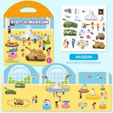 1pc Educational Cardboard Puzzle, DIY Sticker Book, Bubble Stickers, Jelly Stickers Toys For Children 3+ Years Old, Quiet Book, Cartoon Stickers, Learning & Cognitive Toys For Preschool