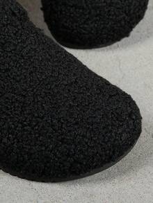Women's Casual Solid Color Suede Slip-On Mule Slippers, Available In Thermal Lined And Non-Fleece Versions - Black Velvet - View 7