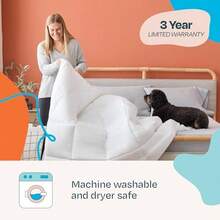 Leoon Linenspa - Edredn Acolchado de Plumn Alternativo - Queen - Microfibra Suave e Hipoalergnica - salo Solo o con Funda - Reversible - Toda Estacin -  con Gris Obscuro - queen+negro / gris obscuro - Ver 7