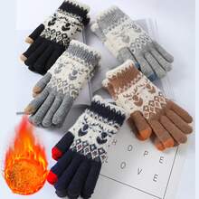 1 Pair Soft And Furry Winter Black Gloves For Men And Women, Touch Screen And Thermal Gloves With Solid Color, Hunting Gifts Men, Winter Accessories, Men's Gifts, Perfect Valentines Days Gifts For Girlfriends And Boyfriends, Fashionable Asymmetric Design Style - B-22008 - View 4