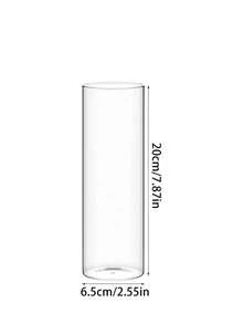 Bộ 6 nến trụ màu trắng kèm bình thủy tinh hình trụ, chân nến thủy tinh trong suốt dùng để trang trí bàn tiệc, thích hợp cho Ngày Valentine, tiệc cưới và trang trí. - Trong sáng - Xem 14