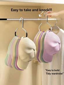 1个/2个帽子架，节省空间的壁挂式帽子架，多功能悬挂式帽子展示架，衣柜配件收纳架，可用于存放腰带、领带、围巾、背心、帽子、胸罩、鞋子等。 - 彩色 - 查看 7
