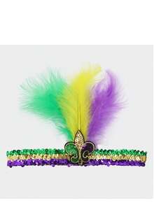 Carnival Headband With Sequined Glittering Hairband, 1920s Carnival Party Headwear