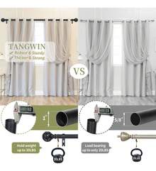 TendenciaCortineros De Metal Ajustable Barra De Cortina A Maximo2.2m NegroCalidad premium - 1 - Ver 5