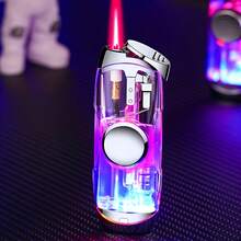 2026 Windproof Adjustable Jet Flame Lighter - Transparent, Durable Design, Portable And Refillable, Suitable Camping, Barbecue, Welding - Fuel Not Included - Technology Enthusiasts And Collectors, Barbecue Accessories, Full Of Futuristic Feel, Outdoor Adventurers' First Choice - 彩色打火機 - 查看 2