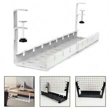 桌下线缆管理托盘 可扩展插座收纳架 电线电源线电源适配器支架 整理器 无需钻孔