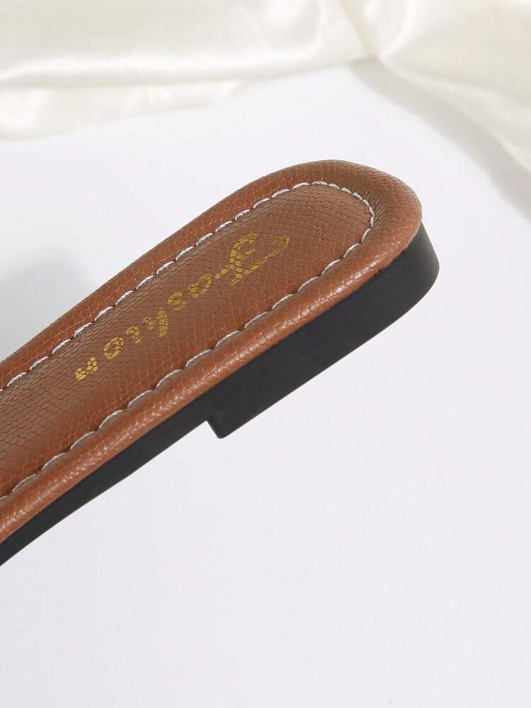 Schlüpf-Sandalen mit Strass-Verzierung, sexy Strandmaultiere für Frauen, leicht, rutschfest, geeignet für den Sommer, Große Größen - Braun - Übersicht 11