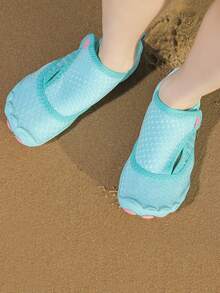 儿童鞋，儿童水鞋，多种颜色可选的儿童水鞋，亲子鞋，透气布面，防滑软底，男童户外涉水鞋 - 薄荷藍 - 查看 8