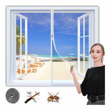 TendenciaCortina Mosquitera  Malla Anti Mosquitos 130x150cmCalidad premium - Blanco - Ver 4