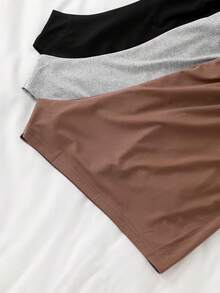 3 chiếc quần pajama nữ màu trơn, chất liệu vải dệt kim, có dây rút giả, kiểu dáng mới, thích hợp mặc ở nhà, đi biển, hẹn hò, tập luyện, mọi mùa. - Xám + Đen + Nâu - Xem 6