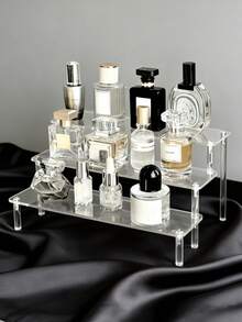 1pc Acrylic Trapezoid Display Rack, 1-4 Tier Trapezoid Display Shelf, Home Storage Display Rack For Jewelry, Cosmetics, Multi-Layer Transparent Storage Display Rack, Cake Stand, Perfume Rack - Clear - View 7