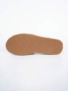 Women's Wedge Heel Rope Peep Toe Sandals, Thick Sole Platform Slip-On Slippers For Summer Outdoor Wear - Beige - View 9