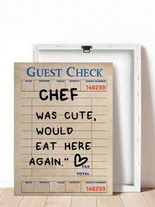 1件套客人退房墙饰，可爱厨师，还会再来，这里一定是我要找的地方，客人退房，红色厨师艺术印刷品，客人退房海报，客厅/卧室帆布墙饰 - 彩色 - 查看 7