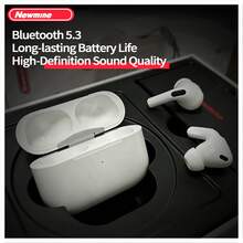 Newmine T5S Pro 真无线蓝牙耳机 | 蓝牙 5.3 | 50 小时播放时间 | [LED 电量显示] | 深沉低音 | 4 麦克风 ENC 降噪 | Type-C 快速充电 | 具有 0.038 秒超低延迟的游戏模式 | IPX7 防水 | 舒适入耳式触控 - 白色 - 查看 3