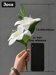 5支/3支/2支/1支 33厘米/12.99英寸 人造百合花，长茎仿真星辰百合，盛开的百合与老虎图案花束，适用于家居、酒店、花艺布置、派对装饰、房间装饰、派对套装、玫瑰、艺术、花束、花卉、人造花、中心装饰品、鲜花、装饰鲜花 - 彩色 - 查看 15