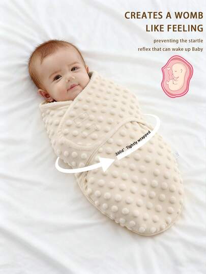 1pc Soft & Breathable Solid Color Fleece Baby Sleeping Bag, Suitable For Home Use