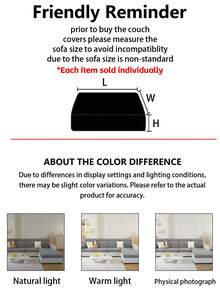 1pc Leaf Pattern Jacquard Sofa Cover, Warm And Soft Plush Slipcover, Versatile Design For Cozy Home Style - Grey - View 5