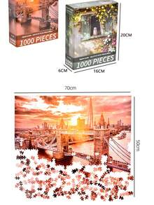 1000片创意成人拼图，厚实耐用无缝DIY拼图，趣味高品质家庭挑战无框拼图，适合作为生日礼物、复活节礼物、家居装饰、客厅装饰、办公室装饰、情人节礼物、玩具 - 彩色 - 查看 5