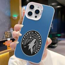 Estuche para teléfono con espejo con el logotipo del equipo de baloncesto Minnesota  compatible con  17,  16 Pro Max,  15 Pro Max,  13 y  12 hecho de TPU duradero que ofrece protección contra golpes y caídas, ideal para fanáticos de los deportes y perfecto como regalo para familiares, amigos, entusiastas del baloncesto o cualquier ocasión como cumpleaños, días festivos y celebraciones - Plateado - Ver 2