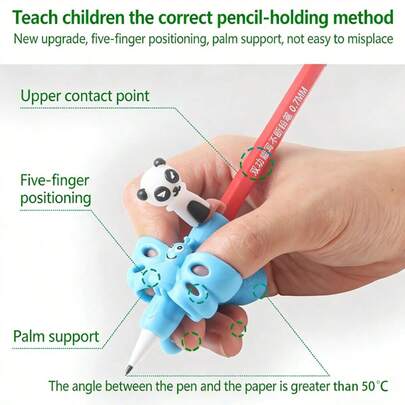 3 Styles (2-Finger Grip, 3-Finger Grip, Butterfly 3-Finger Grip), 5 Colors (Pink, Blue, Orange, Green, Navy) Ergonomic Pen Grip Trainer, Suitable For Office, School, Drawing, Markers, Stationery, Universal Writing Practice Tool, Learning & Work Supplies, Back To School Gift, Fits All Ages