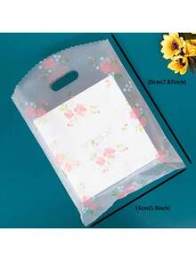 30个透明玫瑰图案礼品袋，可爱印花礼品手提袋，适用于珠宝、情人节、母亲节、婚礼回礼、周年纪念礼物、浪漫求婚、生日礼物、圣诞礼物、新娘送礼会、服装精品店、小型零售店，以及成人、浪漫送礼者、精品店老板、珠宝商。 - 彩色 - 查看 6