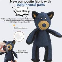 坚不可摧的泰迪熊狗狗玩偶，超强耐用的泰迪熊，终极泰迪熊2.0，专为爱啃咬的狗狗设计，经久耐用的毛绒玩具，会发出吱吱声让狗狗玩耍，持久耐用，适合大型犬（1个） - 彩色 - 查看 3