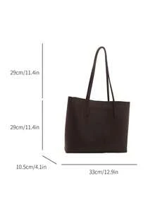 2-In-1 Handbag/Shoulder Bag, Large Capacity Shoulder Bag, Suitable For School Use - Coffee Brown - View 4