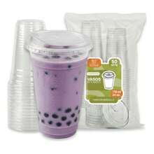 TendenciaAlviria 50 Vasos Desechables Plástico 24 Oz Tapa Boquilla TransparenteCalidad premium - 1 - Ver 2