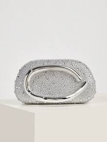 这款闪耀夺目、优雅精致的镶钻盒式手拿包，是一款迷人的晚宴包，适合派对女孩和女士，是派对、婚礼、舞会、盛大宴会等场合的完美之选，也是送给女性的理想礼物。这款包包与节日派对礼服、晚礼服和亮片连衣裙完美搭配。 - 銀色 - 查看 2