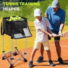 Tennis Balls Hopper Tennis Ball Basket Picker Hopper Container With Side Pockets Lightweight Teaching Cart Bag Picking And Storage Training Ball, Frame Not Included - Black - View 5