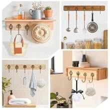 10 PCS Vintage Metal Wall Hooks Bohemian Decorative Hook With Screws Wall Hooks For Hanging Towel/Coat Bronze - 青銅+10-5 種款式 - 查看 7