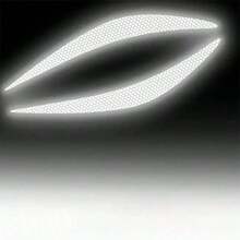 2pcs Reflective Vinyl Car Headlight Stickers - Creative Scratch-Proof Decals For Engine Hood Decoration - A - View 11