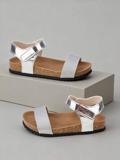 2026春夏高街限量版【3-12岁女童软底学步鞋】【婴幼儿】<双色金属银> 适合日常通勤、周末休闲、轻便度假装扮