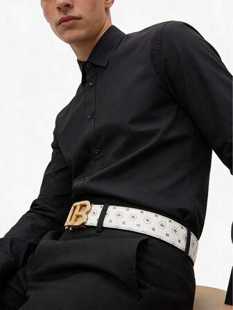 High End, Stylish And Waist Belt With Hollowed Out Letters And Alloy Automatic Buckle For Men