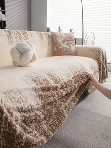1pc Fashionable Soft Flannel Sofa Throw Blanket, Minimalist & Elegant, Soft & Thick, Bohemian Style, Luxurious Soft Texture, Anti-Slip, Anti-Dust, Scratch-Resistant, Suitable For All Seasons, Protects Sofa, Decorates Sofa, Applicable For Living Room, Bedroom, Study, Office, Club, Party, 1-4 Seater Sofa, L-Shaped Sofa - Coffee Brown - View 1