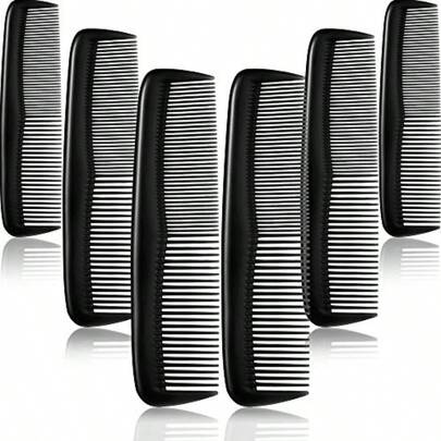 12 Pieces Hair Combs Set Pocket Plastic Fine Tooth Dressing Comb For Women And Men Peines Para Cao Black