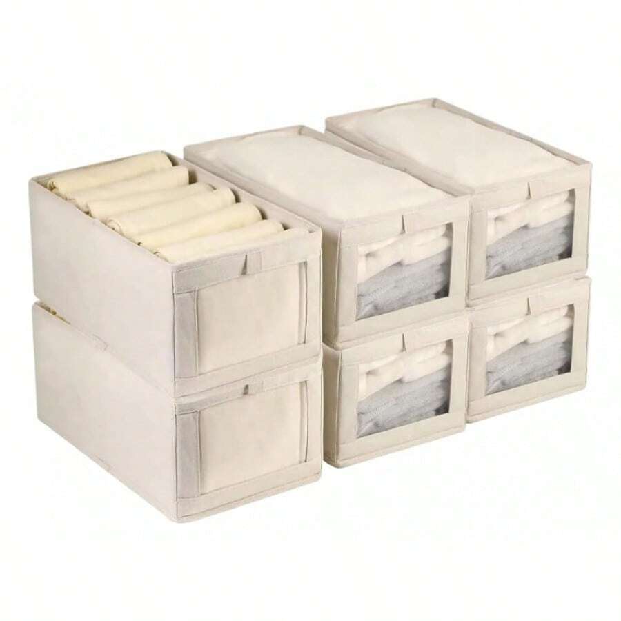 TendenciaBolsas De Almacenamiento Para Guardar Ropa Y Edredone Beige 6pcsCalidad premium - Beis - Ver 1