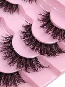 HINARIN 7 Pairs False Lashes Natural Look Faux Mink Lashes Fluffy Fake Eyelashes Perfect Curl 6D Layered Cat Eye Lash Wispy False Eyelashes - Fluffy Lashes - View 5