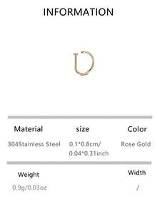 1pc/3pcs/5pcs Stainless Steel D-Shape Fake Nose Ring Jewelry, Piercing Accessory For Men Daily Wear And Parties - Multicolor - View 17