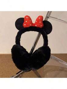 1pc Disney Mickey Mouse Series Cute Plush Winter Ear Muffs, Cartoon Bow Design Warm Earmuffs, Foldable Plush Ear Warmers, Unisex Windproof Warm Adorable Earmuffs, Suitable For Cycling, Windproof, Protective Earmuffs. Winter Earmuffs, Warm Ear Protection, Plush Ear Covers, Women Earmuffs (Random Color)