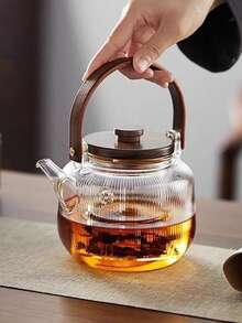 1pc High Borosilicate Glass Teapot With Lid And Infuser - Heat Resistant Glass Teaware, Suitable For Loose Leaf Tea, Chinese Tea Ceremony, Herbal Tea - Compatible With Induction/Electric Stove - Elegant Household Teapot - Multicolor - View 5
