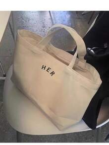 Casual Minimalist Letter Canvas Tote Bag, Solid Color Handbag, High Cost-Effective Fashion Versatile Suitable For Moms, Students, Office Workers, Shopping And Outings