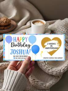 1/3pcs Personalised Birthday Scratch To Reveal Voucher, Special Birthday Surprise Scratch Card, 30th, 40th, 50th, 60th,70th,80th Birthday Gift,Customizable Scratch Card / Pregnancy Announcement / Marriage Announcement / Marriage Proposal - Multicolor - View 9