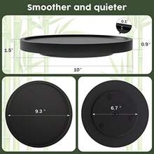 Turntable Vanity Tray 10 Inch For Perfume Candle Bamboo Kitchen Sink Countertop Organizer Keep Glass Sponge And Soap Bathroom Coffee Table Decorative Black VFLZ - 黑色+10英寸 x 10英寸 x 1.5英寸 - 查看 2