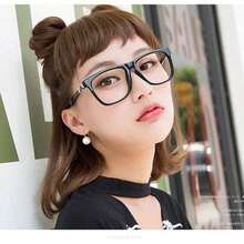 Fashion Retro Square Large Frame Glasses, Elegant & Simple, Fashionable Slim-Look Eyewear Men And Women, Student Photo Prop Accessories Giftwomen Fashion Glasses Valentine's Day - màu nâu - Xem 4