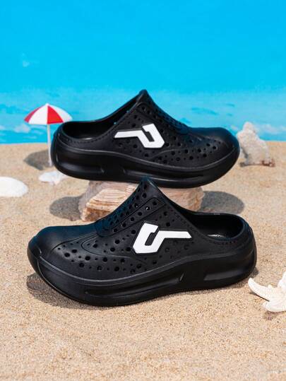 1 Pair Baby Solid Color Breathable Shoes, Fashionable Contrast Color Uppers, Quick-Drying, Soft & Cute, Wide Fit For Daily, Beach, Holiday Sandals, Spring/Summer