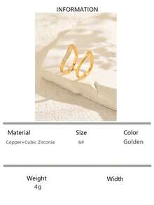 2pcs/Set Minimalist Rhinestone Wavy Design Stackable Rings, Versatile Accessory, Holiday Gift - Multicolor - View 7